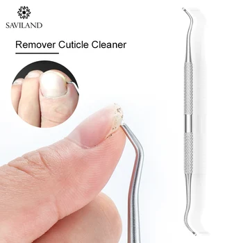 

SAVILAND Silver Remover Cuticle Cleaner Double Head Finger Remover Cuticle Cleaner UV Gel Nail Pusher for DIY Tools Design