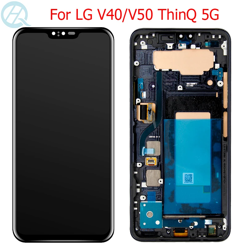Oled Per Lg V40 V50 Lcd Con Cornice 6.4 "V40 Thinq V400N V50 Thinq 5G Display Lcd Touch Screen Digitizer Assembly