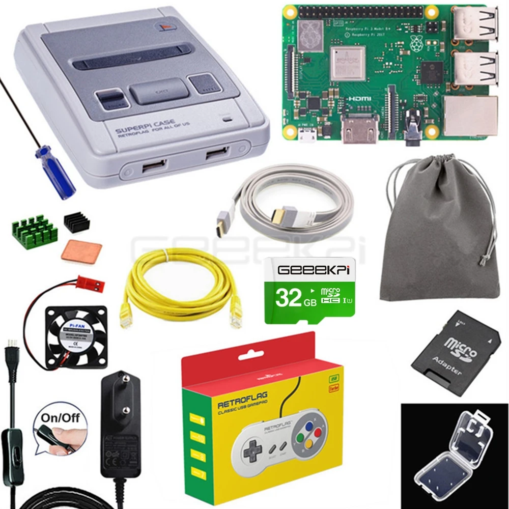 Чехол GeeekPi Retroflag SUPERPi-J NESPi чехол с дополнительным игровым контроллером сумка для переноски для Raspberry Pi 3B+/3B/2B - Цвет: CASE RPI 1 Control