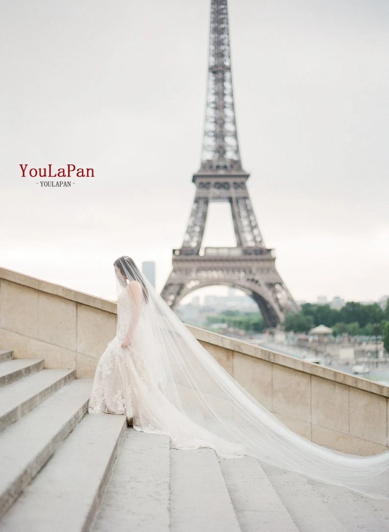 TOPQUEEN VL20 wedding veil Womens Bride Married veil Romantic bridal veil Sweet Wedding Veil 1 layers veil without comb