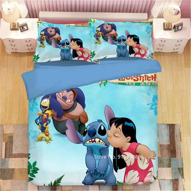 Set di biancheria da letto 3d Stitch Cartoon Set di copripiumini Disney  Lilo & Stitch popolari federe Twin Full Queen King lenzuola - AliExpress