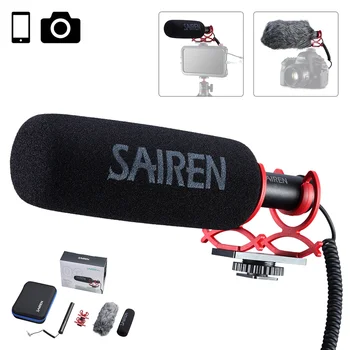 

Sairen Q3 Professional Interview Shotgun Audio Video Record Microphone for iPhone IOS Android DSLR Camera Supercardioid Mic