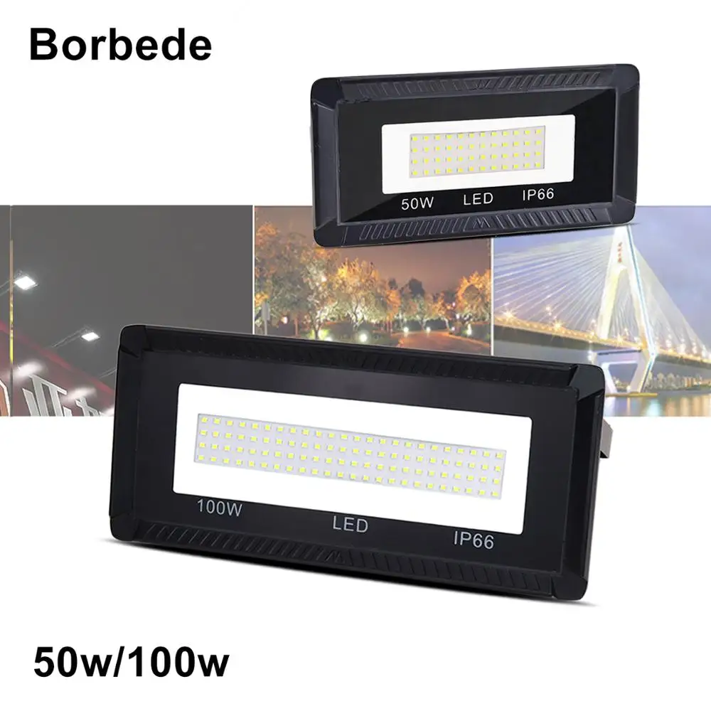

LED Flood Light 50W 100W Floodlight AC 220V LED street Lamp Waterproof IP66 Outdoor Lighting led cob Spotlight