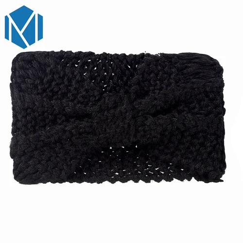 Style 3 black Новинка; женская зимняя однотонная повязка на голову с большим бантом; вязаная шерстяная теплая шерстяная повязка на голову ручной работы; Широкий Бант; diadema mujer - Цвет: Style 3 black