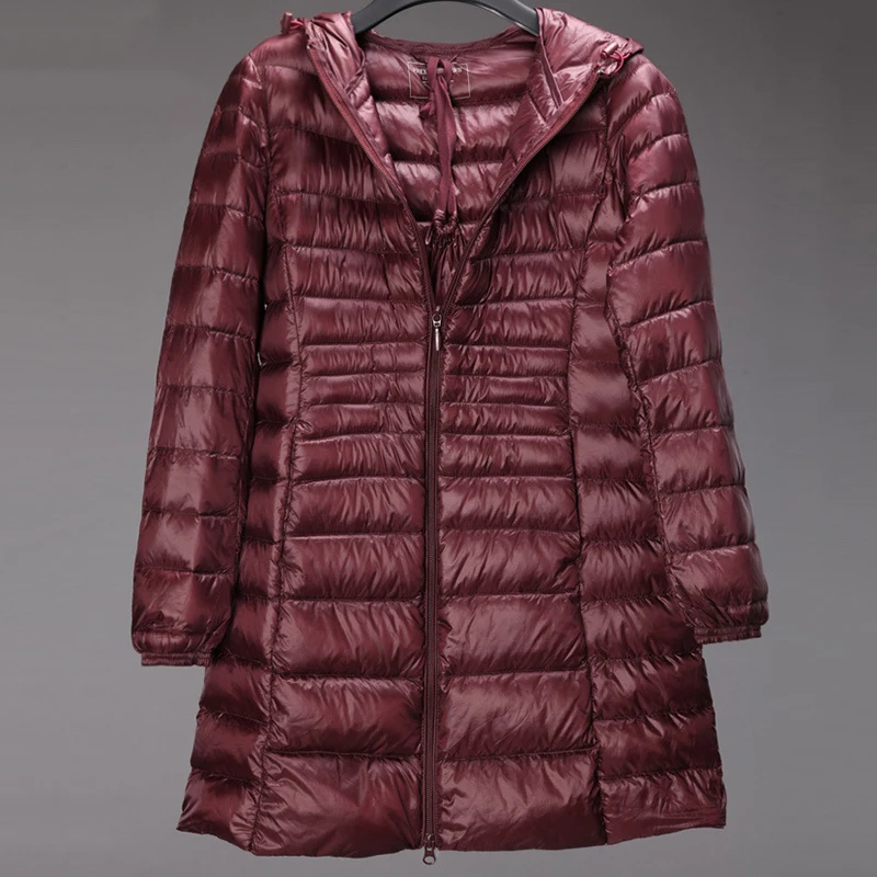 Women Jacket With Hooded Down Coat Winter Warm Solid Colour Duck Down Full Sleeve Snow-outwear Over Size 3XL-7XL Outwear