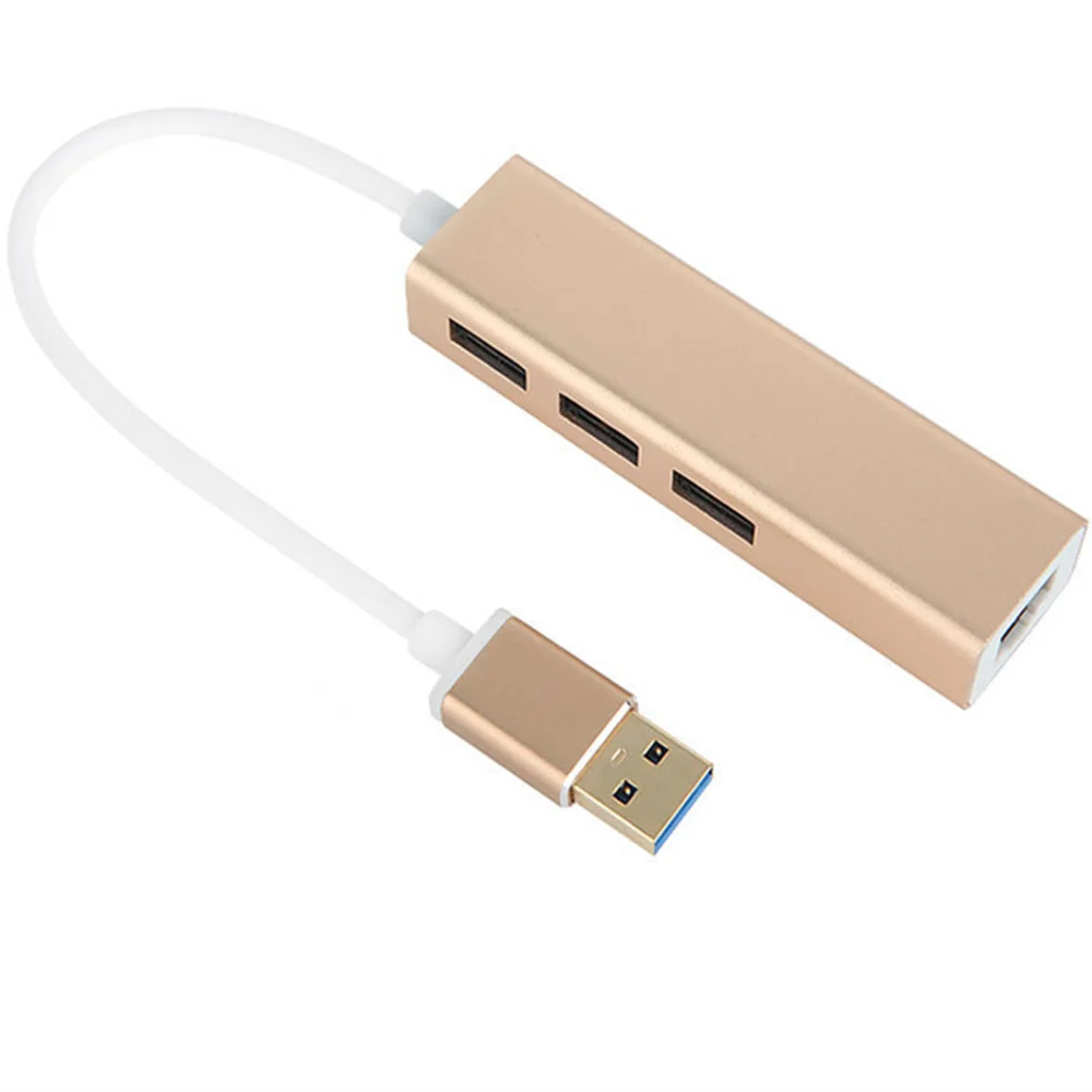 Golden USB Ethernet USB 3,0 2,0 до RJ45 концентратор 10/100/1000M Ethernet-адаптер Сетевая карта USB локальной сети для Macbook Windows - Цвет: Golden
