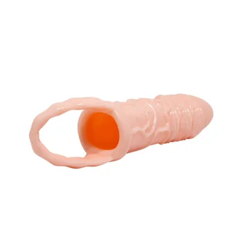 Realistic Reusable Condom Penis Enlargement Sleeve Cock Ring Dick Extender Erotic Intimate Goods Condoms for Men Sex Toys Adults 4