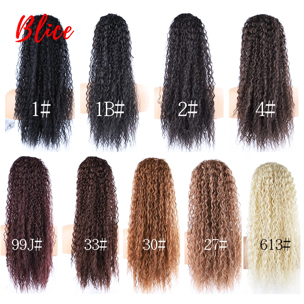 Blice Drawstring Ponytail афро кудрявый накладка с вьющимися волосами с двумя пластиковые расчески светло-коричневые синтетические волосы для наращивания 18 дюймов
