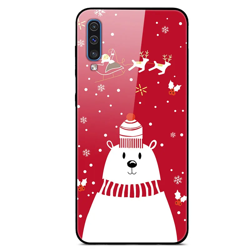 11 Рождественский телефон чехол s для samsung Galaxy S10 S10e A9 A7 A8 A6 плюс A7 A50 J8 J6 плюс S9 S8 Plus закаленное Стекло чехол - Цвет: 11