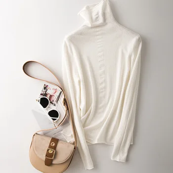 

2020 autumn wave drum pile pile collar cashmere sweater women's slim bottoming shirt pullover long-sleeved