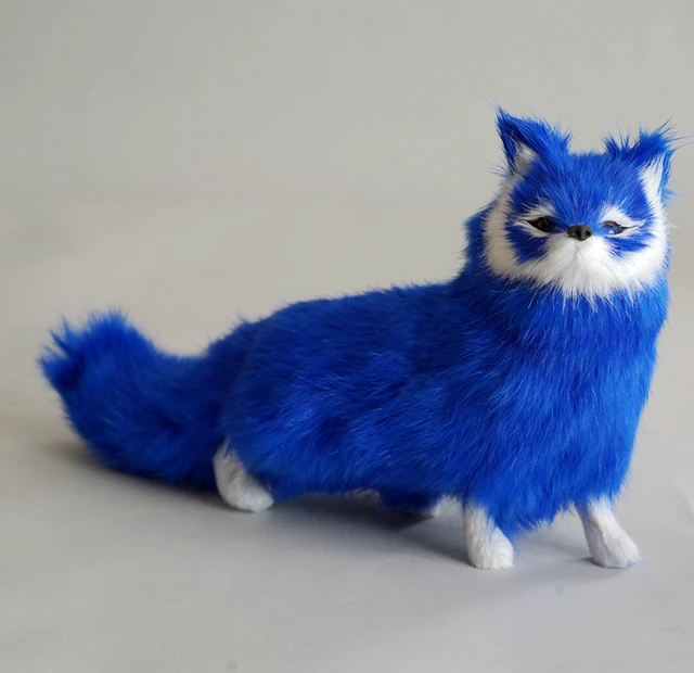 creative simulation fox model plastic&fur blue fox doll gift about 25x7x15cm