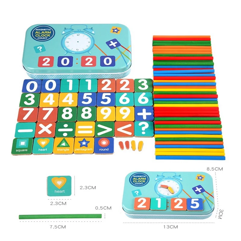 Kids Math Arithmetic Wooden Magnetic Digital Counting Stick Montessori Games for Baby Early Learning Education Children's Toys educational toys math toys magnetic toys teaching aids toys learning board toy