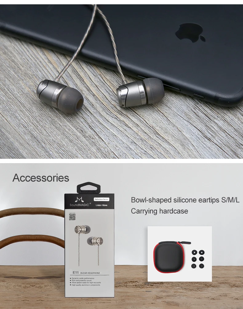 SoundMAGIC E11 наушники-вкладыши без микрофона тяжелый бас HIFI музыкальные наушники для ipod mp3 плеера