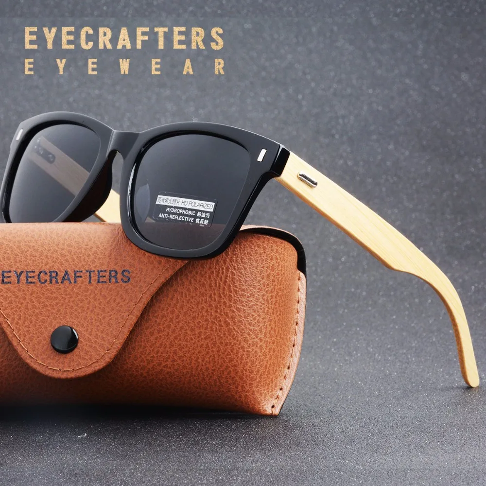 EYECRAFTERS 2020 Ретро бамбуковые деревянные солнцезащитные очки поляризованные