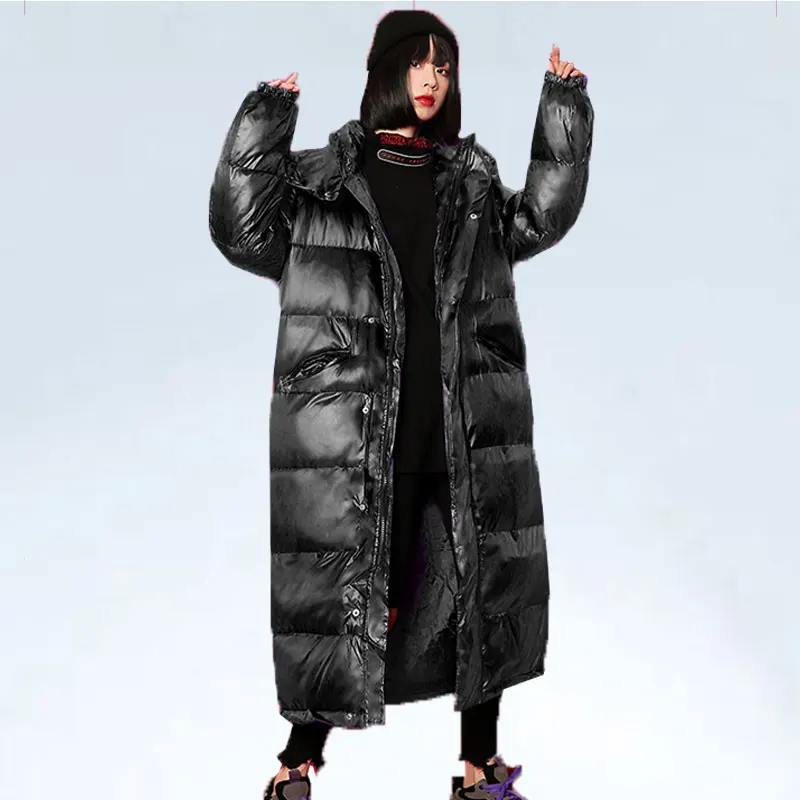 Зимнее пальто Женская хлопковая куртка новая длинная пуховая хлопковая верхняя одежда однотонная куртка с капюшоном модная утолщенная теплая парка куртка