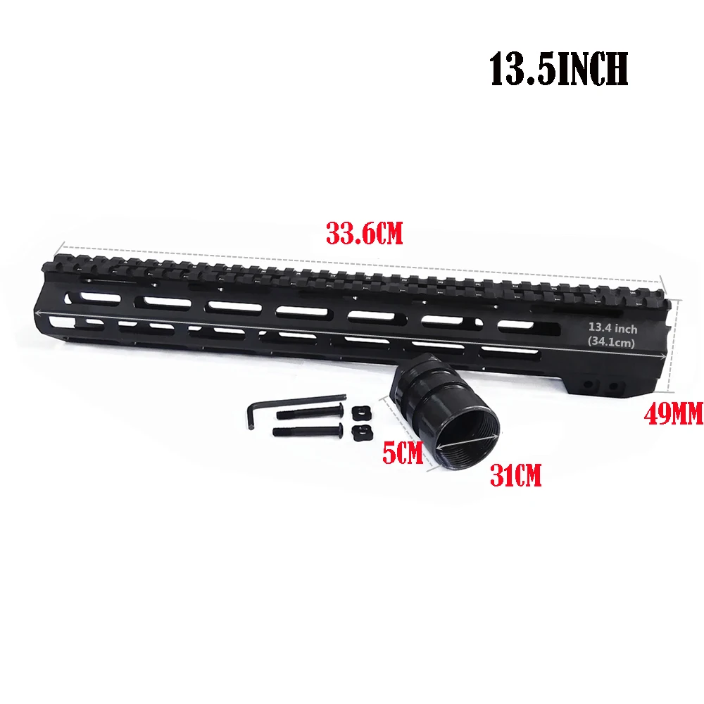 Totrait тактический AR15 поплавок M-LOK Handguard " 9" 1" 12" 13," 15" 1" Пикатинни со стальной бочкой гайка для прицела BK - Цвет: 13.5inch