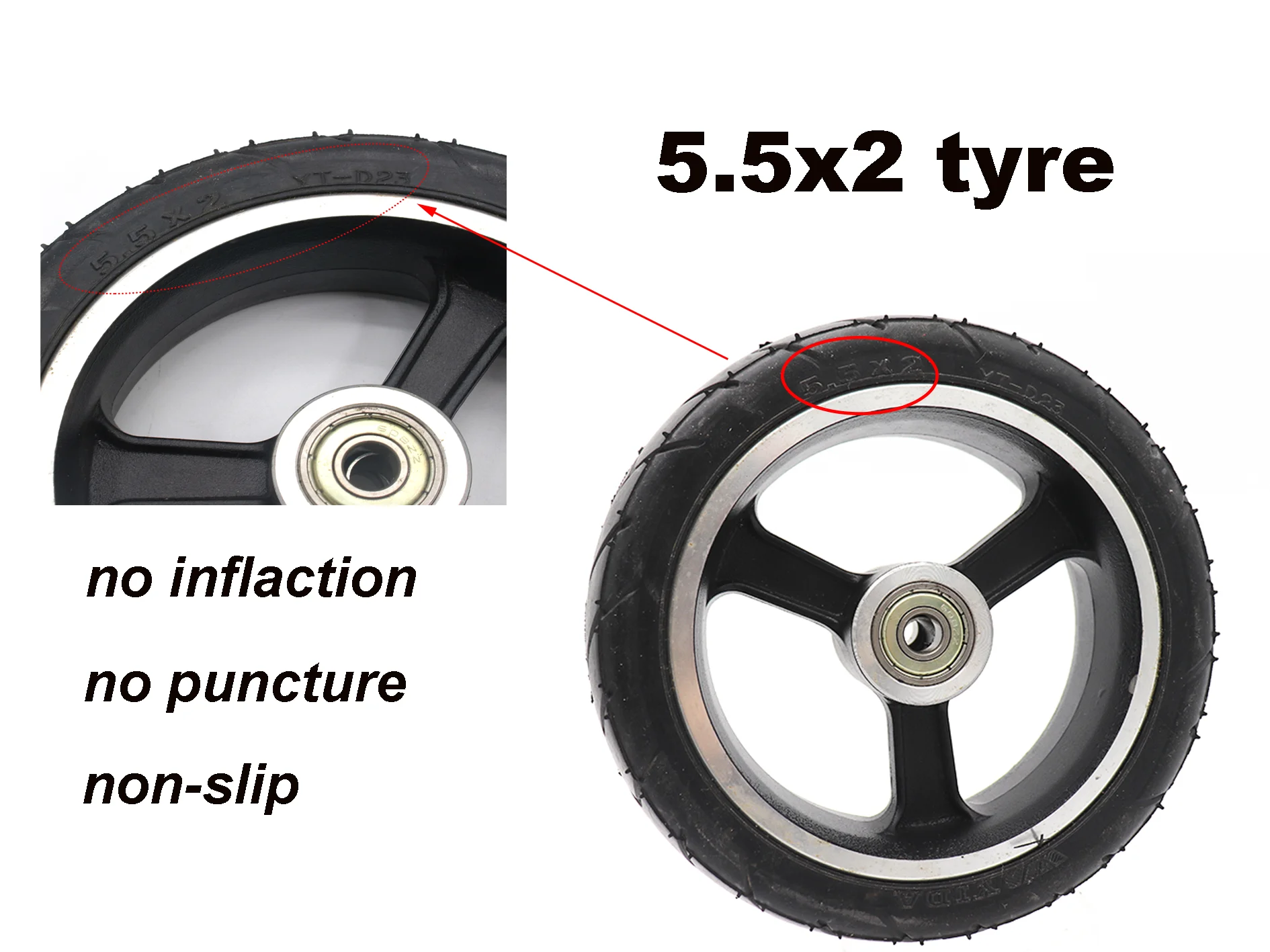 

5,5x2 дюйма Электрический скутер резина и сплав колеса скутера шина для инвалидной коляски завод оригинальных скутеров колеса