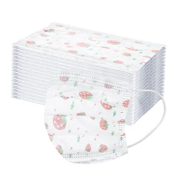 

Children's Mask Disposable Face Mask Industrial 3Ply Ear Loop 50PCS Printed Pink Butterfly Cute Mouth Cover Hot Selling