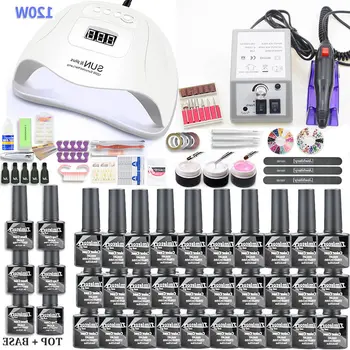 

Gel Nail Set 120W UV Lamp Nail Dryer For Manicure Gel Electric Nail Drill For Nail Art Nail Drill Manicure Machine Cutter Tools