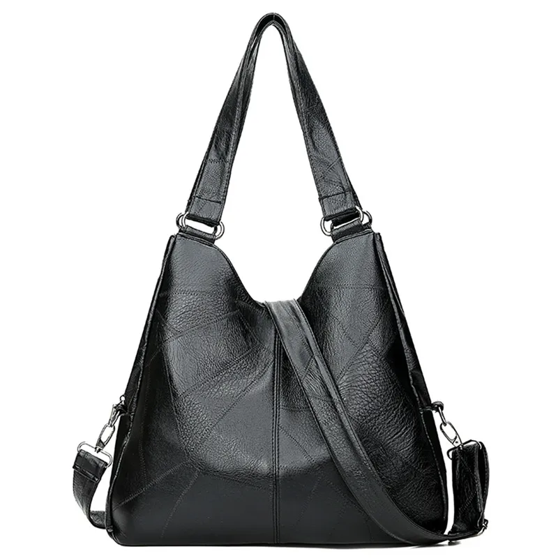 LONOOLISA Популярный бренд 3 слоя сумки с верхней ручкой для Для женщин роскошные кожаные Сумки Для женщин сумки Дизайнерские Большие женские сумки для рук - Цвет: Black