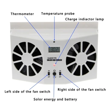 

Solar Power Car Window Windshield Auto Air Vent Cooling Exhaust Dual Fan System Cooler E7CA