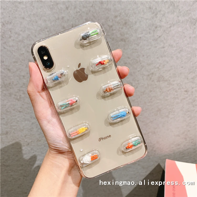 Чехол для iphone 11 11Pro Max 6 6S 7 PLus X XS XR с объемным рисунком из мультфильма мягкая задняя