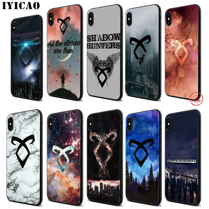 IYICAO Shadow hunters Soft Black Silicone Case for iPhone 11 Pro Xr Xs Max X or 10 8 7 6 6S Plus 5 5S SE