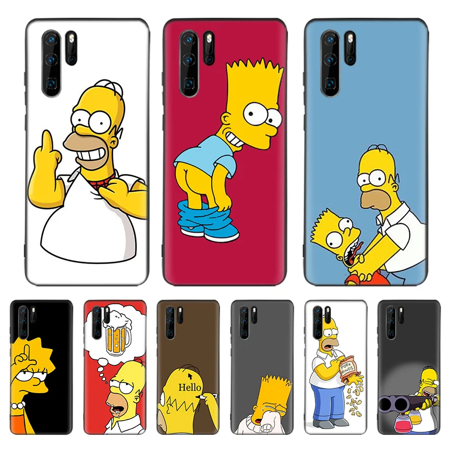 Funny Homer J Simpson Black Cover Phone Case For Huawei Mate 30 20 10 P30 P20 1