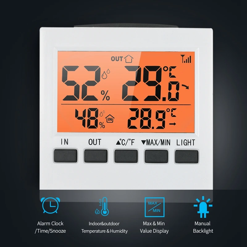Крытый/Открытый беспроводной Метеостанция ЖК Цифровой термометр гигрометр Измеритель температуры и влажности терморегулятор