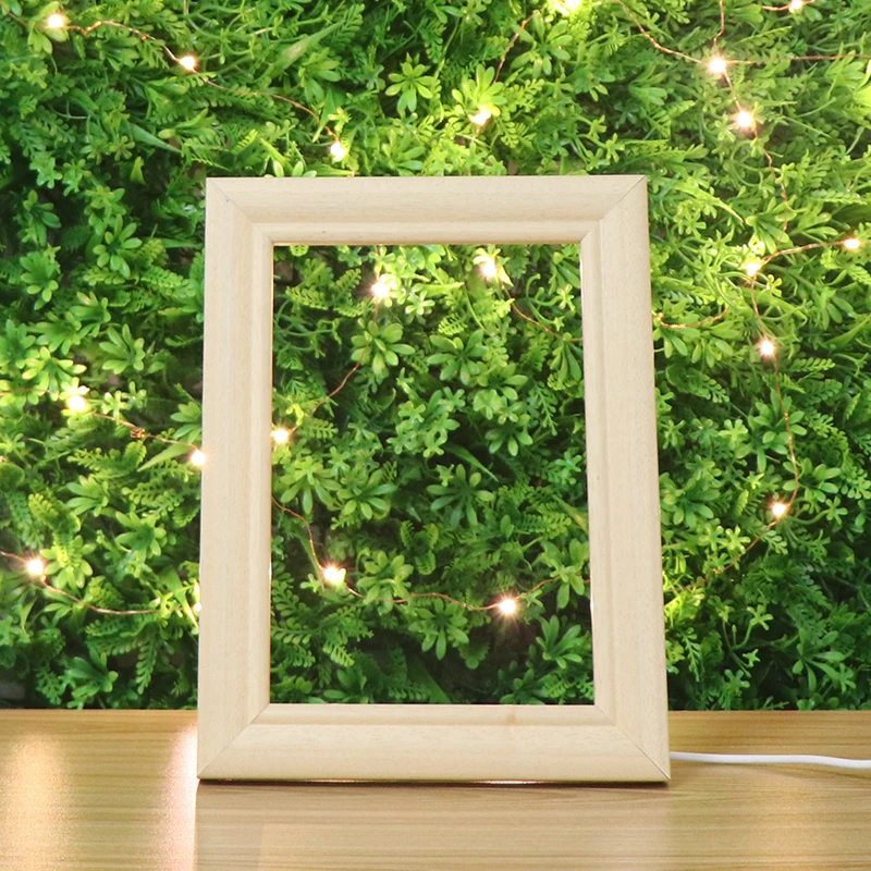 DIY стиль деревянная фоторамка диммер переключатель ночник для акрила