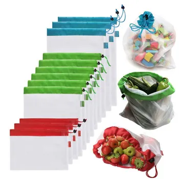 

Friendly Reusable Mesh Produce Bags Superior Double-Stitched Strength