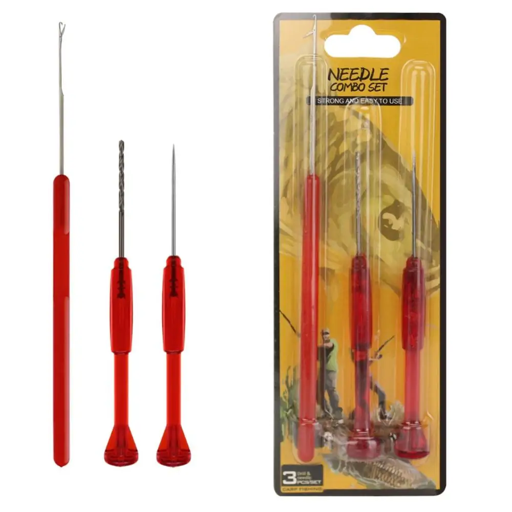 

3Pcs/lot Fishing Rigs Needle Kit Bait Needle Set Hook Drill Boilie Stringer Baiting Rig Tool Carp Fishing Terminals Accessories