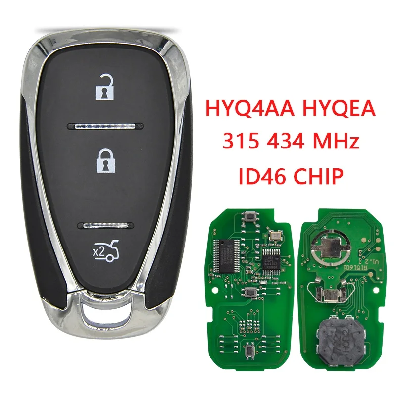 Chevrolet Car Remote Key HYQ4EA HYQ4AA ID46 PCF7952 315/434MHz No Logo CN014107 2 Chevrolet Car Remote Key HYQ4EA HYQ4AA ID46 PCF7952 315/434MHz No Logo CN014107 2