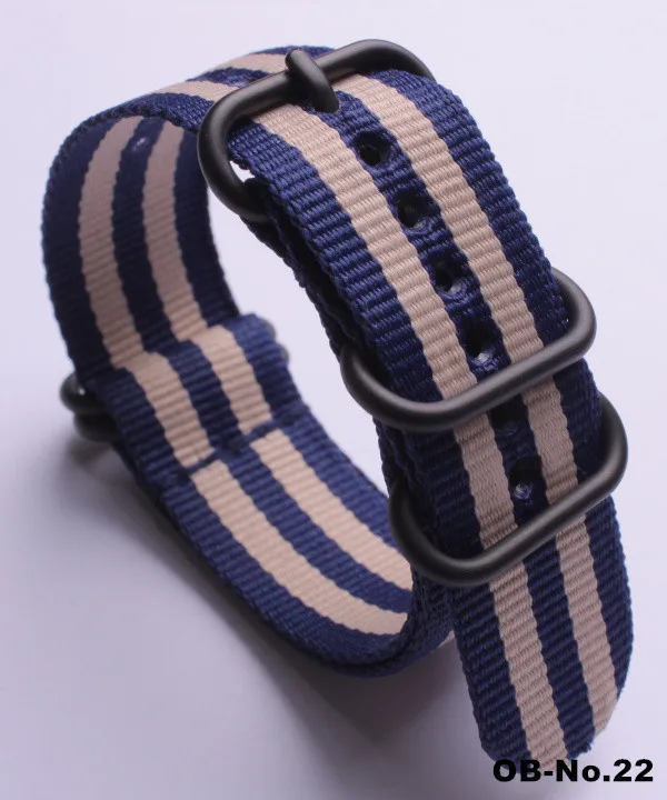 3Dark Blue 2Grey Сверхпрочные нейлоновые ремни 18 мм 20 мм 22 мм 24 мм модные спортивные часы ремешок для NATO Zulu браслет черное кольцо Пряжка 30 цветов на выбор - Цвет ремешка: 3Dark Blue 2Grey