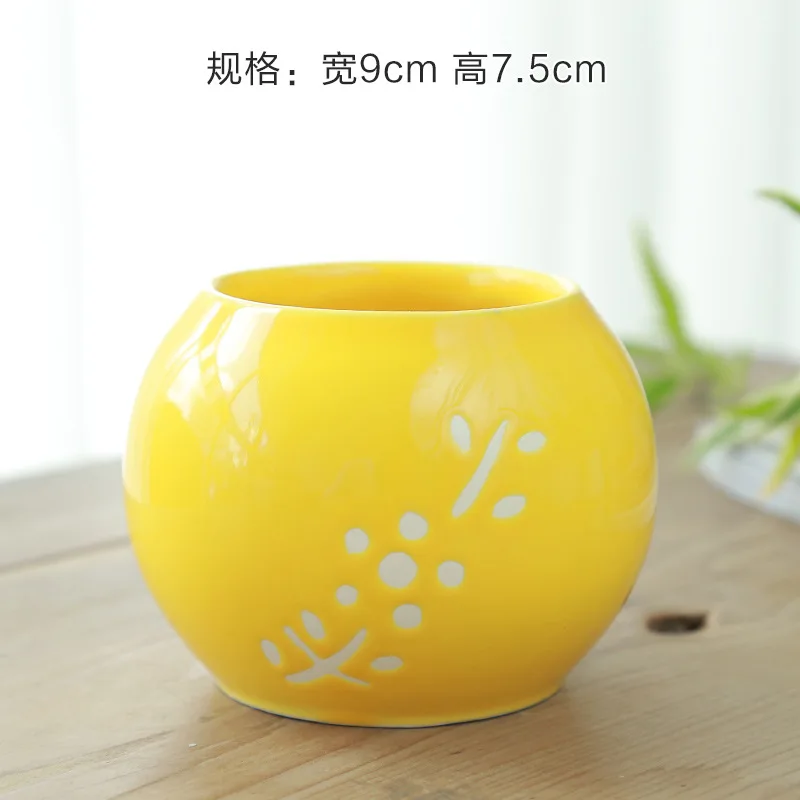 3 New Multi-meat Pot Colorful Small Fresh Japanese Handmade Multi-meat Pot Color Ceramic Plant Container Valentine's Day Gift - Цвет: 3