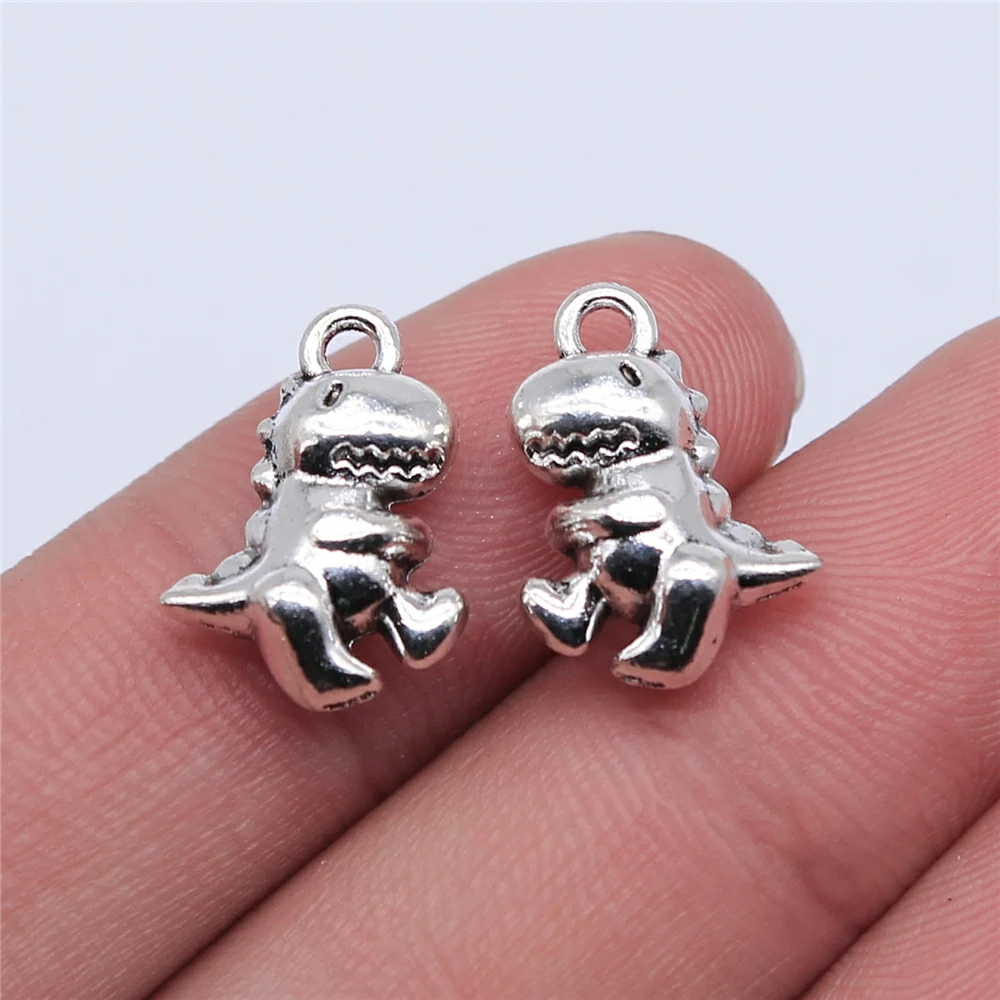 Wysiwyg 10pcs 12x15mm Antique Silver Color Dinosaur Charms Pendant For