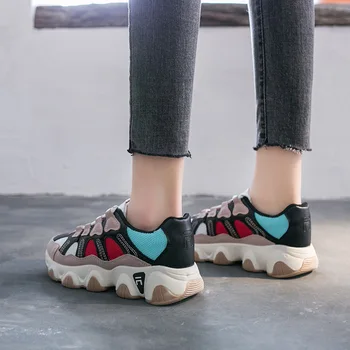 

INS Sneakers Women Chunky 2020 NEW Casual Platform Shoes white black Women Casual 4 colors Trainer walking Shoe 2h65