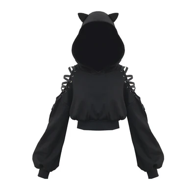 Frog Hoodies Autumn Winter Women Punk Gothic Girls Black 1