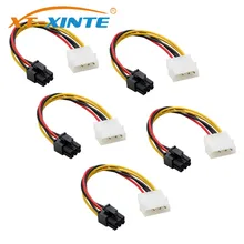 

5/10pcs 4 Pin Molex to 6 Pin PCI-Express PCIE Video Card Power Converter Adapter Cable 18cm