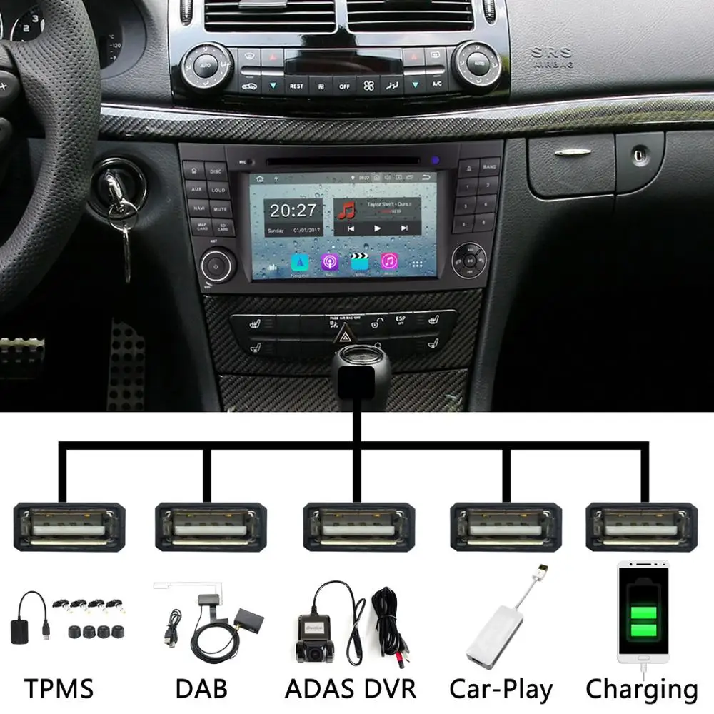 Best PX6 Octa Core Android 9.0 4+64G 5 USB 4G+64G Car DVD For Mercedes Benz G-Class W463 G350 G500 G55 CLS350,CLS500,CLS550,CLS55 Car 1