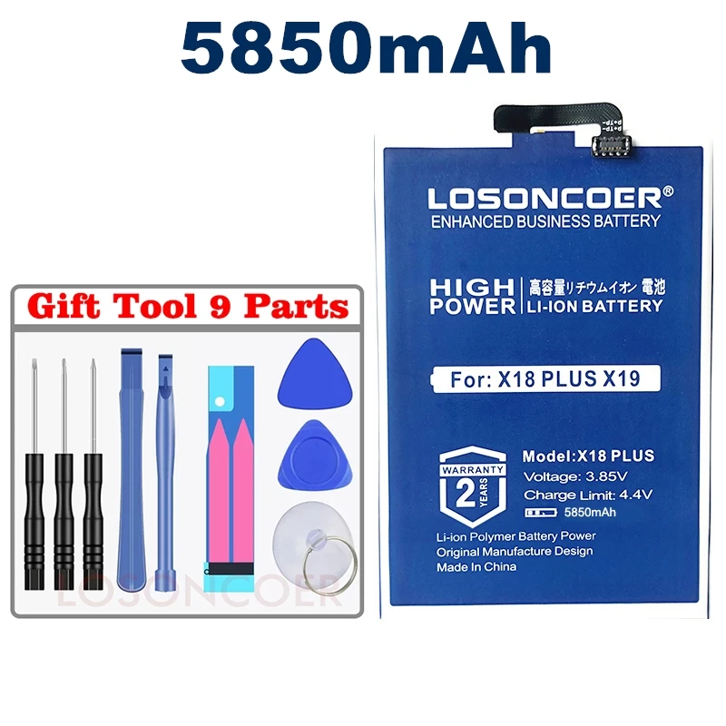 LOSONCOER 5850 мАч X18 Plus батарея для Cubot X18 Plus батарея для Cubot P20 для Cubot X19 Высококачественный аккумулятор для телефона+ Подарочные инструменты