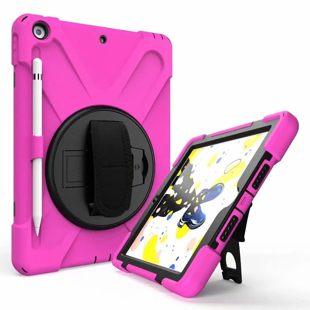 Чехол для iPad 10,2, чехол-карандаш, подставка, ремешок на руку и шею, противоударный силиконовый чехол для iPad 7-го поколения, 10,2 дюйма