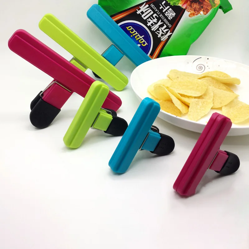 

2Pcs Sealing Bag Clips Outdoor Camp Food Bag Sealer Home Food Close Clip Food Snack Storage Clamp Kitchen Device