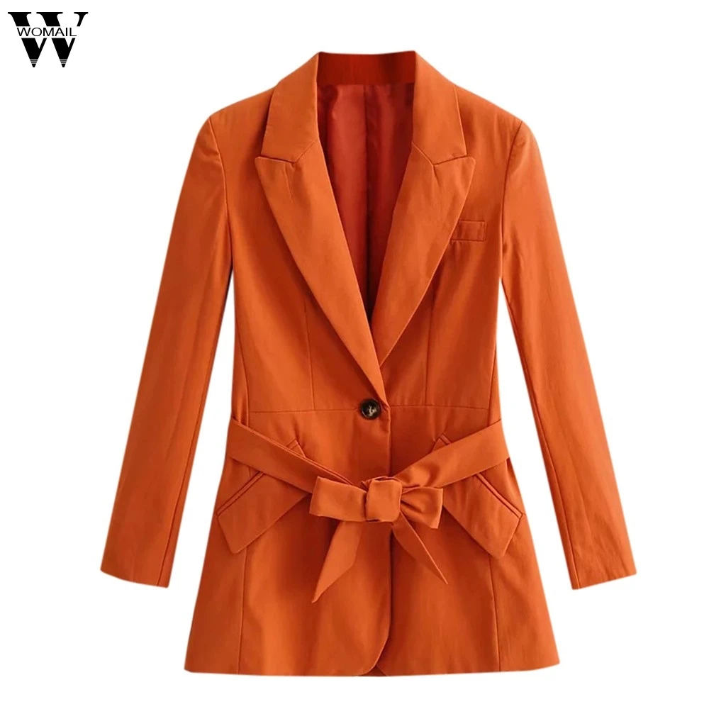 Womail женские пальто женские повседневные однотонные пальто с длинными рукавами элегантная верхняя одежда с отложным карманом куртка Женские пальто S-L