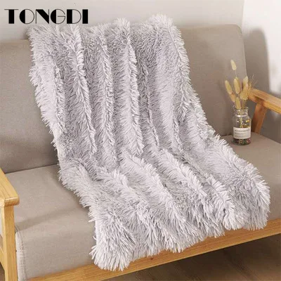 

TONGDI Plush Blanket Soft Warm Elegant Fannel Fleece Woolen Blanket Solid Decor For Girl Winter Couch Cover Bed Sofa Bedspread