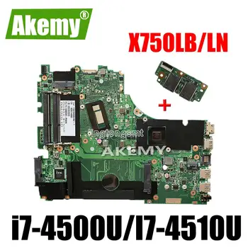 

send board +For Asus X750LN X750LB X750L K750L A750L laptop Motherboard Mainboard with GT740M/2GB i7-4500U/I7-4510U 100% test ok