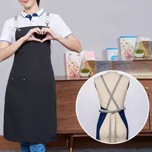 Модный однотонный фартук для мужчин и женщин для приготовления пищи, выпечки, ресторана, торта, магазина ногтей, рабочая одежда с карманом R3MF