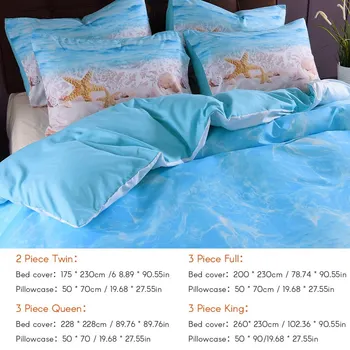 

Seashells Quilted Bedspread & Pillow Shams Set, Pastel Beach Scene Print