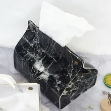 Коробка для салфеток с мраморным узором, домашняя Автомобильная салфетка из искусственной кожи, бумажный контейнер, бумажная коробка для салфеток