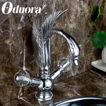 

Hot And Cold Water Faucet Swan Basin Sink Mixer Faucet Deck Installation Basin Faucet